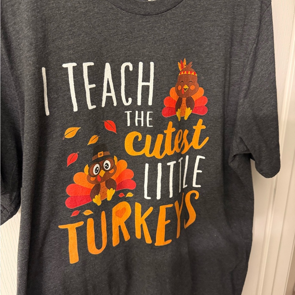 Gray teacher Turkey Graphic Tee